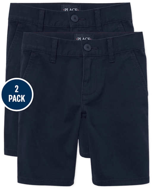 Girls Uniform Stretch Chino Shorts 2-Pack