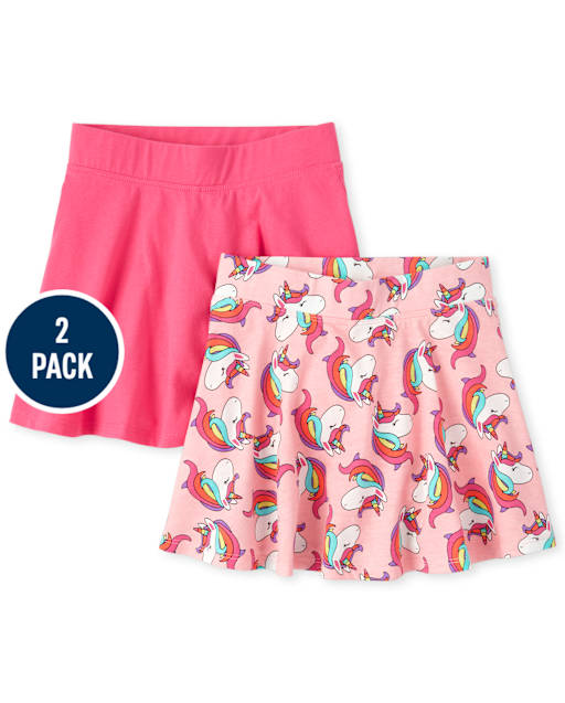 Lot de 2 jupes-shorts à imprimé mix and match pour fille