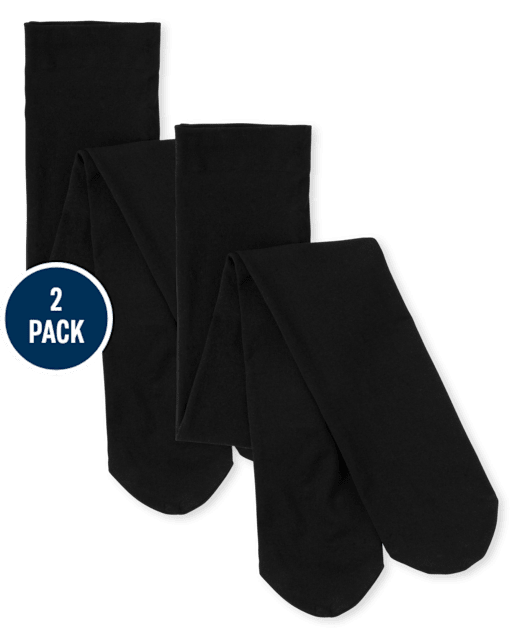 Girls Microfiber Tights 2-Pack
