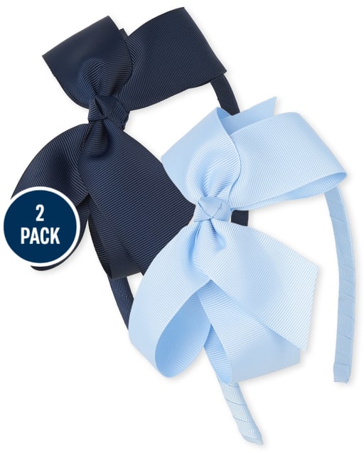 Lot de 2 serre-têtes avec nœud ruban pour filles