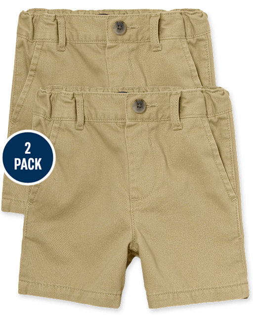 Shorts chinos de uniforme para bebés y niños pequeños, paquete de 2