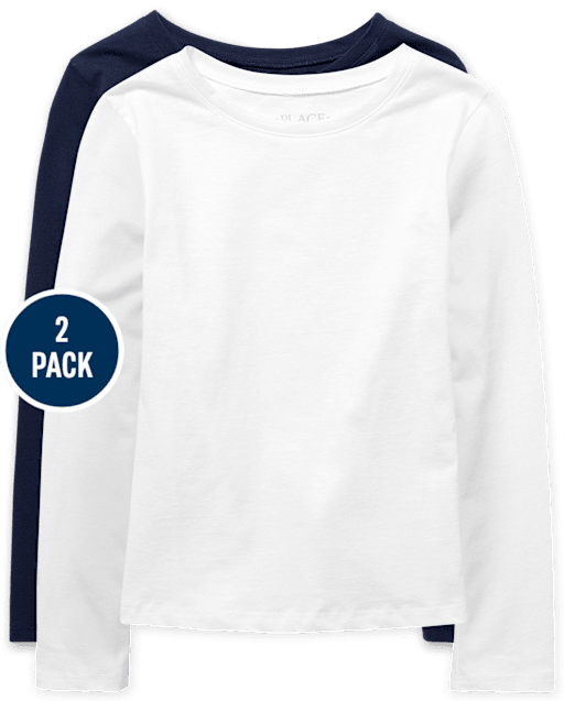 Camisa blanca manga larga para niña outlet