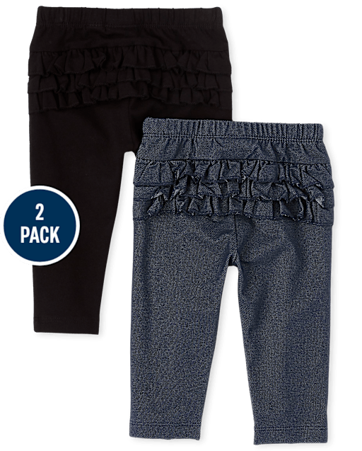Baby Girls Ruffle Leggings 2-Pack