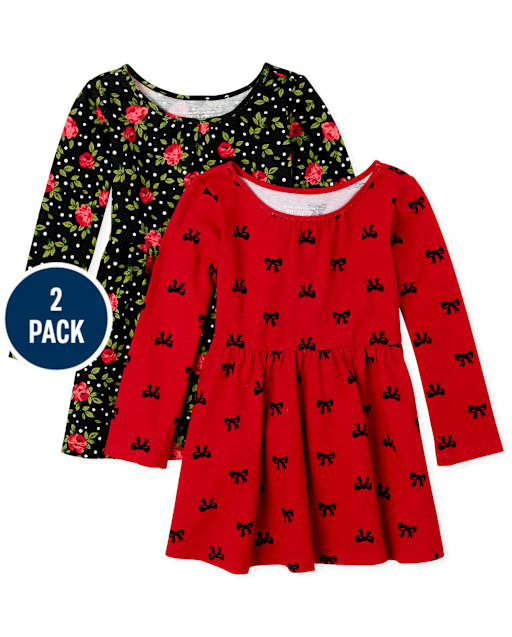 Toddler Girls Print Everyday Dress 2-Pack