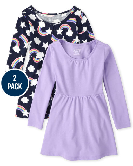 Toddler Girls Print Everyday Dress 2-Pack