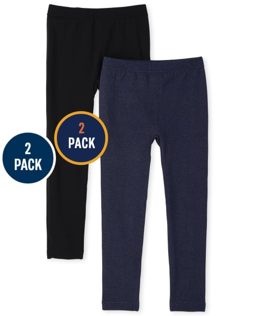 Lot de 2 leggings doublés en molleton imitation denim pour fille