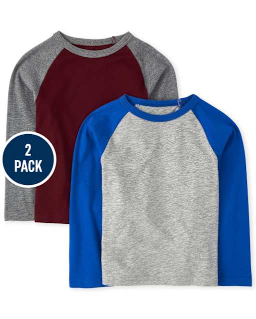 Paquete de 2 tops raglán para bebés y niños pequeños