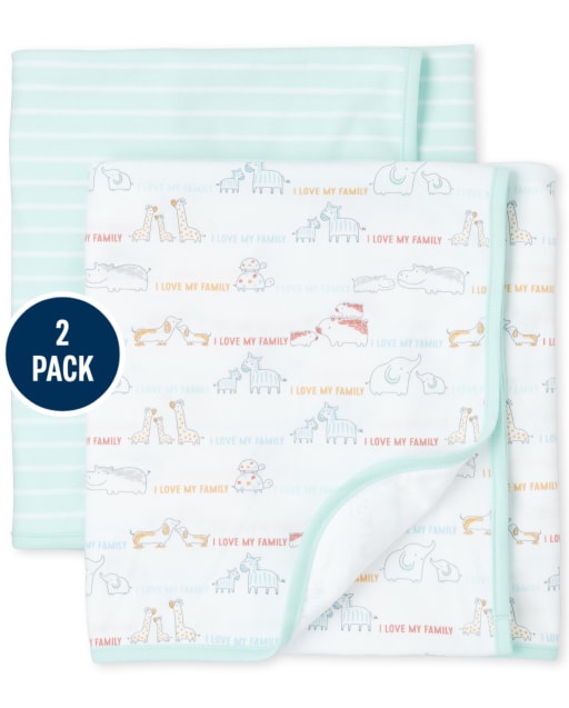 Baby Doodle Animals Swaddle Blanket 2-Pack