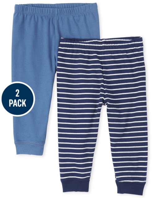 Pack de 2 pantalones de rayas para bebé niño