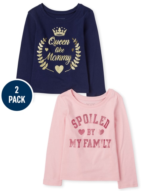 Ensemble de 2 t-shirts à imprimé Family pour bébé et toute-petite fille
