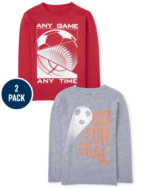 Pack de 2 camisetas deportivas estampadas para niños
