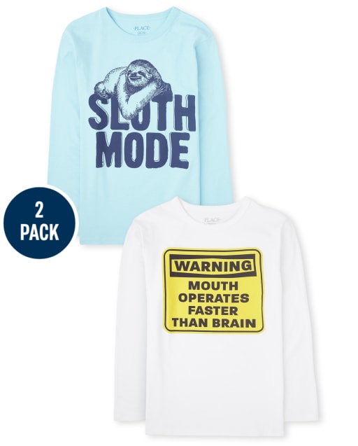 Pack de 2 camisetas con gráfico de humor para niño