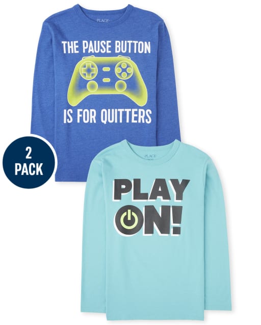 Pack de 2 camisetas gráficas de videojuegos para niños