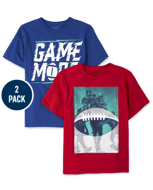 Pack de 2 camisetas deportivas estampadas para niños