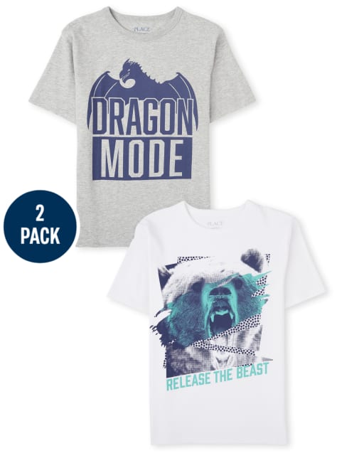 Boys Animals Graphic Tee 2-Pack