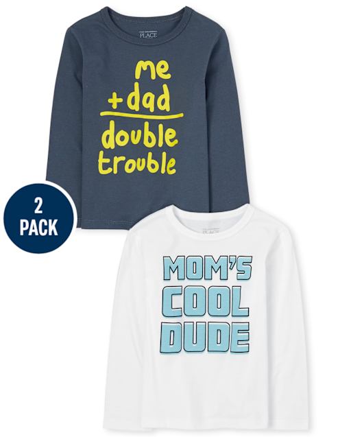 Lot de 2 t-shirts graphiques maman et papa pour bébés et tout-petits garçons