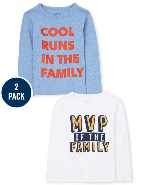Baby And Toddler Boys Family Graphic Tee 2-Pack