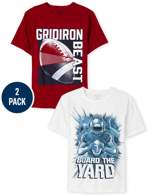 Pack de 2 camisetas con gráfico de fútbol para niños