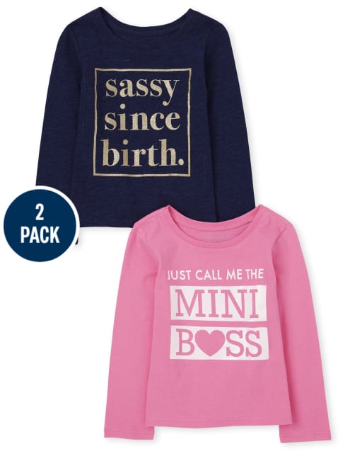 Baby And Toddler Girls Sassy Graphic Tee 2-Pack