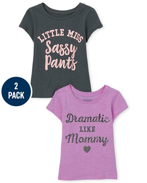 Baby And Toddler Girls Sassy Graphic Tee 2-Pack
