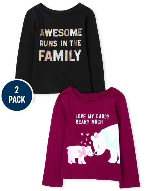 Toddler Girls Family Graphic Tee 2-Pack