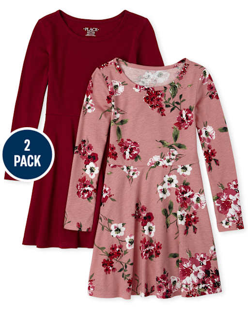 Girls Print Everyday Dress 2-Pack