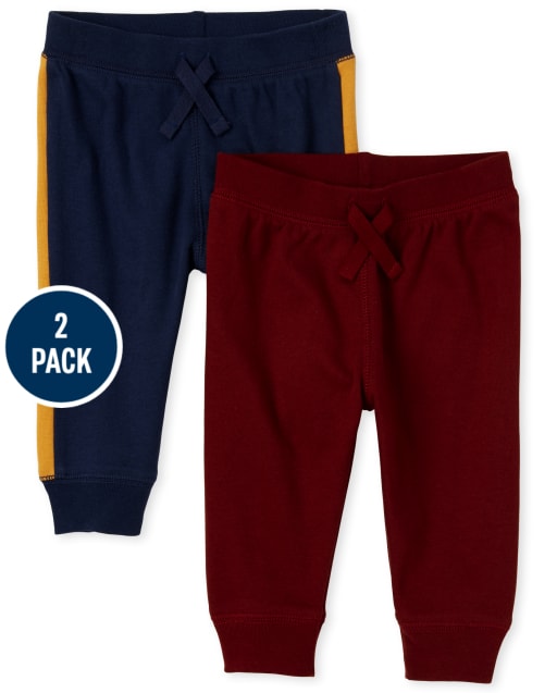 Lot de 2 pantalons à rayures latérales pour bébé garçon