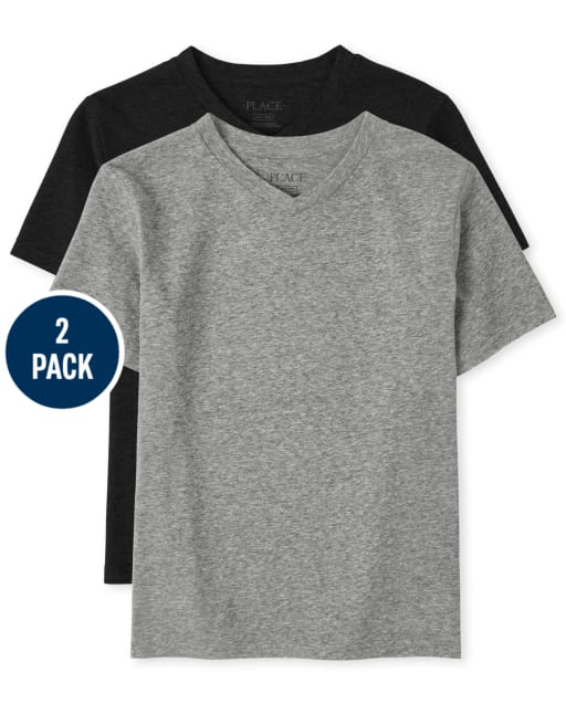 Pack de 2 tops con cuello en V para niños