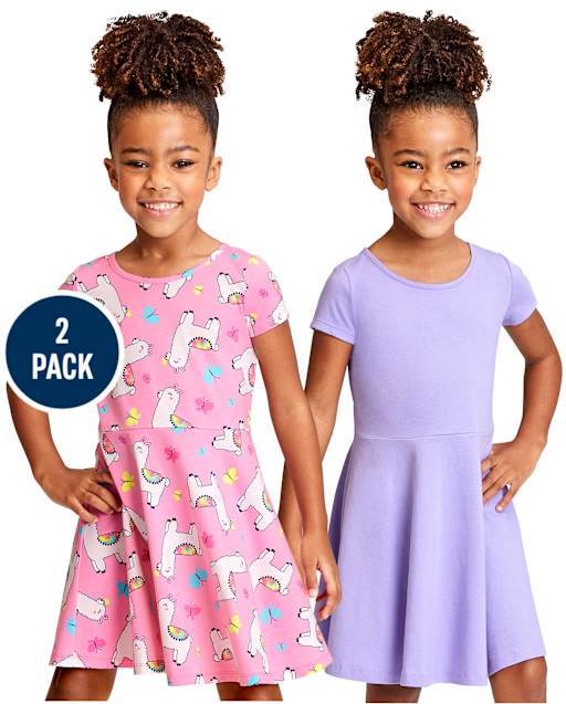 2-Pack Baby And Toddler Girls Print Everyday Dress