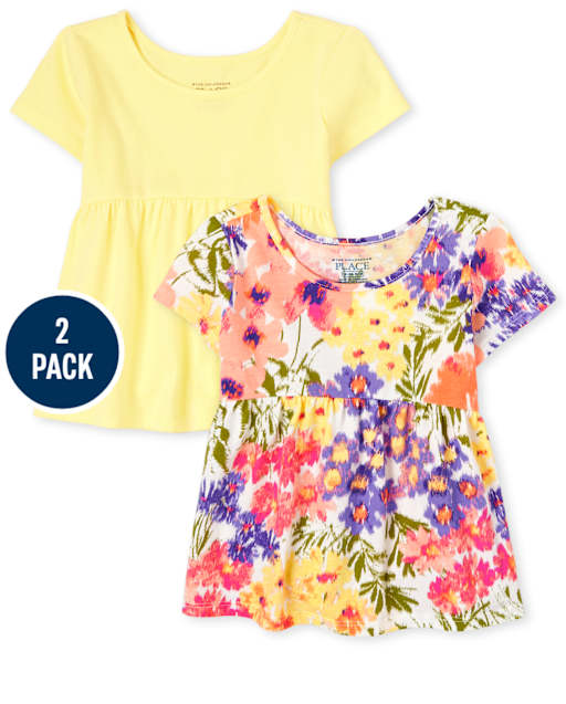 Toddler Girls Floral Tee Shirt 2-Pack