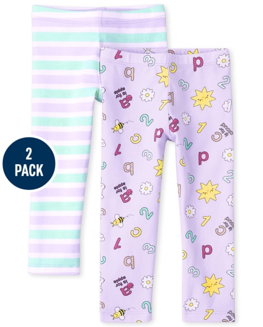 Toddler Girls Print Leggings 2-Pack