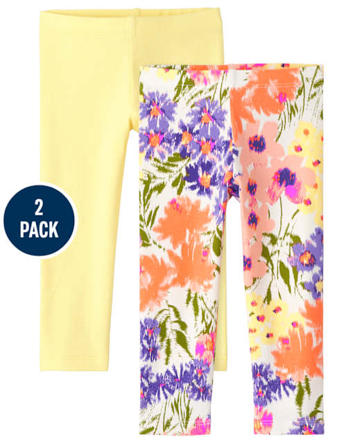 Toddler Girls Floral Leggings 2-Pack