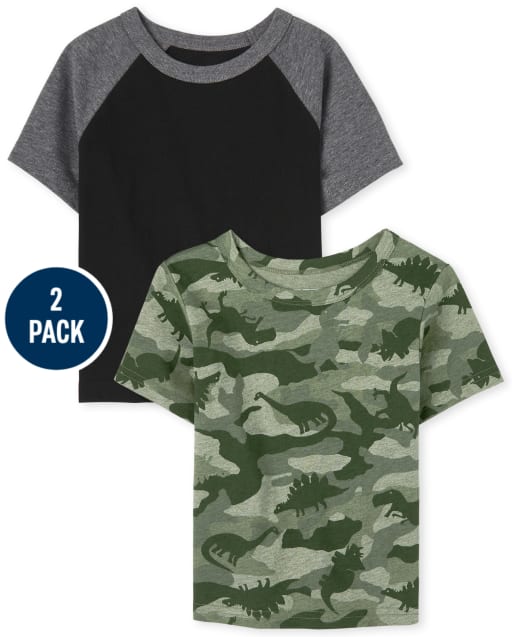Lot de 2 hauts raglan camouflage pour bébés et tout-petits garçons