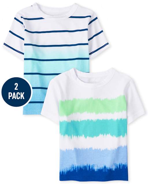 Paquete de 2 tops a rayas para bebés y niños pequeños