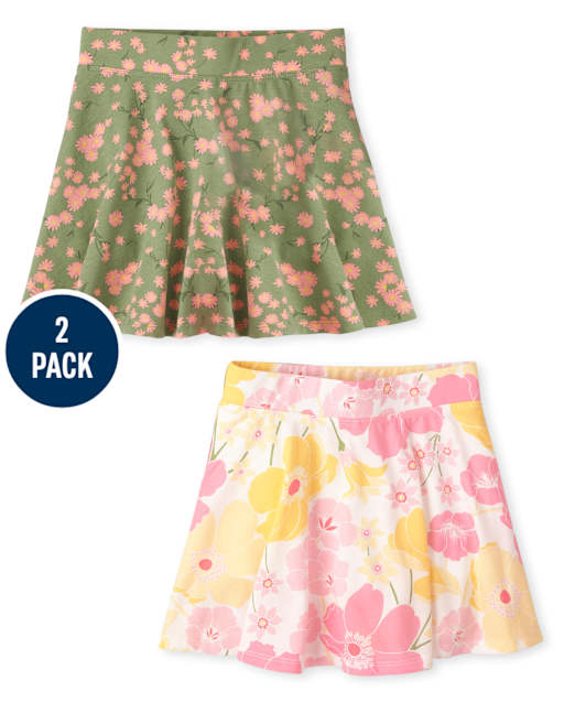 Lot de 2 jupes-shorts imprimées pour filles