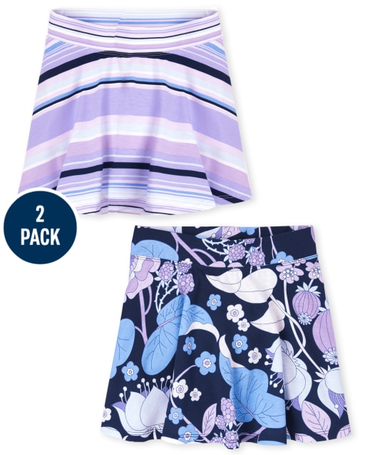 Lot de 2 jupes-shorts imprimées pour filles