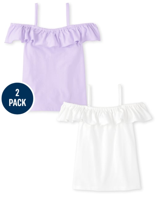 Paquete de 2 tops con hombros descubiertos para niñas