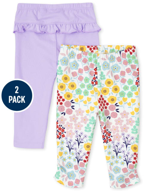 Baby Girls Floral Pants 2-Pack