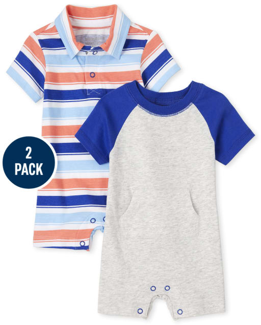 Baby Boys Striped Romper 2-Pack