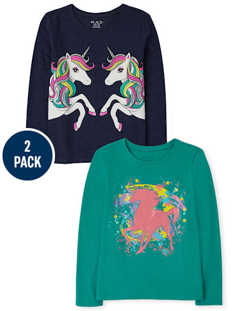 Girls Unicorn Graphic Tee 2-Pack