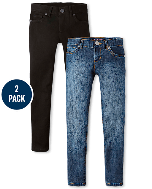 Lot de 2 jeans basiques super skinny pour fille