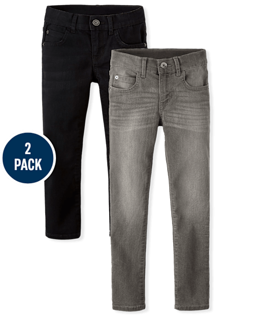 Pack de 2 jeans muy ajustados elásticos para niños