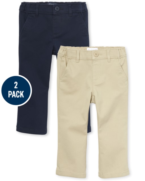 Toddler Girls Uniform Bootcut Chino Pants 2-Pack