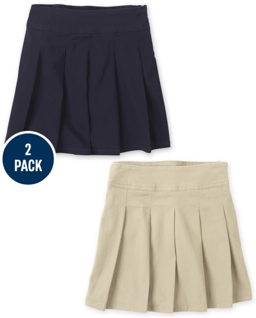 Girls Uniform Slim Pleated Skort 2-Pack
