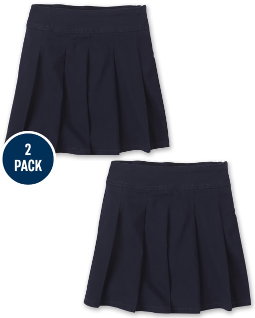 Girls Uniform Plus Pleated Skort 2-Pack
