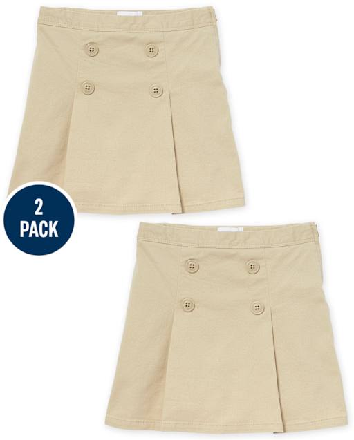uniformes pour fille Étirement Button Jupe-short 2-Pack - Ajusté