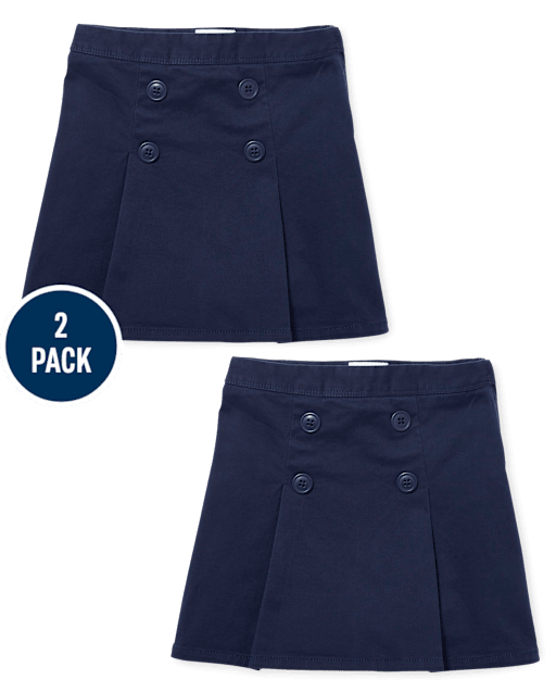 uniformes pour fille Étirement Button Jupe-short 2-Pack - Ajusté