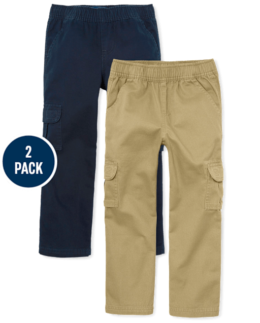 Boys Pull On Cargo Pants 2-Pack