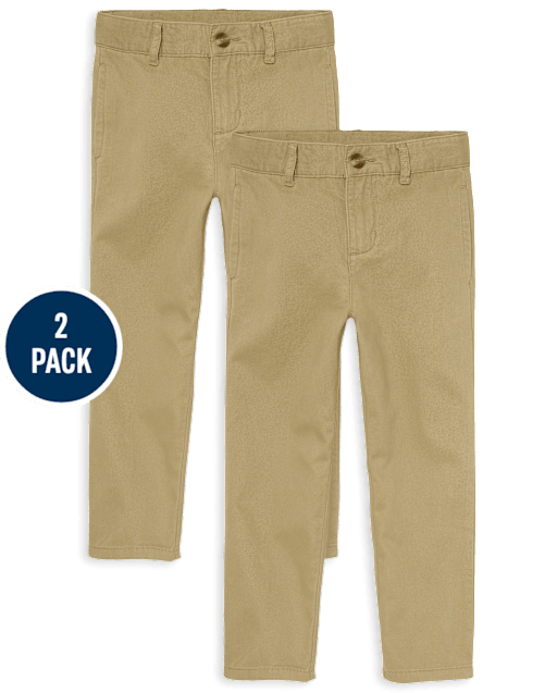 Boys Uniform Stretch Relaxed Chino Pants 2-Pack