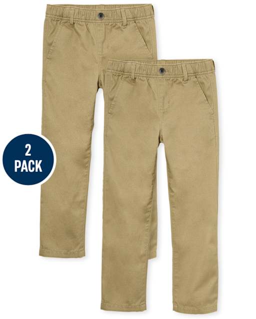 Boys Uniform Pull On Chino Pants 2-Pack